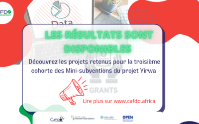 Résultats de l’appel à projets pour la 3è cohorte des mini-subventions du projet Yirwa.